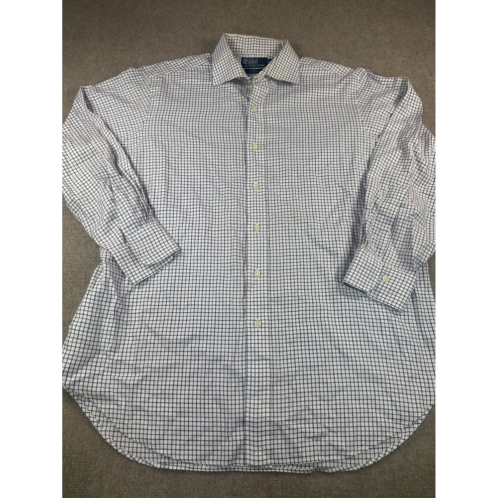 Polo Ralph Lauren Regent Classic Fit Shirt 16.5 32/33 Purple Navy Check Cotton